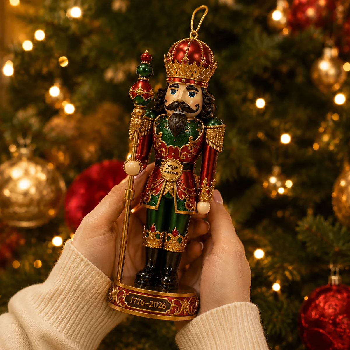 FreedomKing – 250th Anniversary Patriotic Christmas Ornament