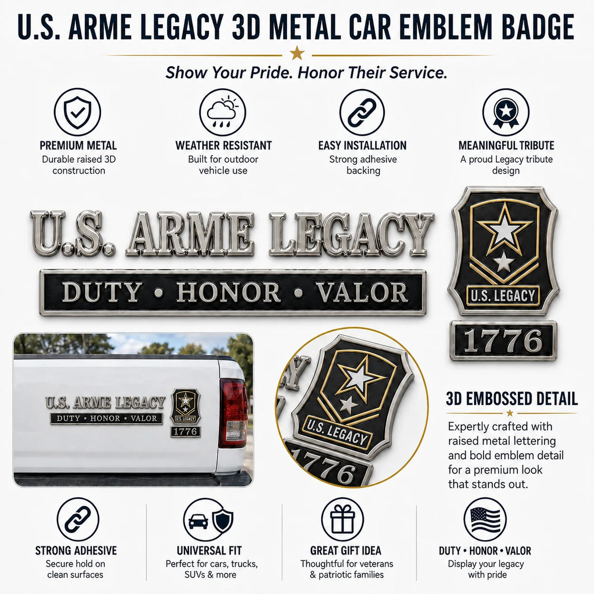 HonorForge – U.S. Military Veteran Car Emblem Collection