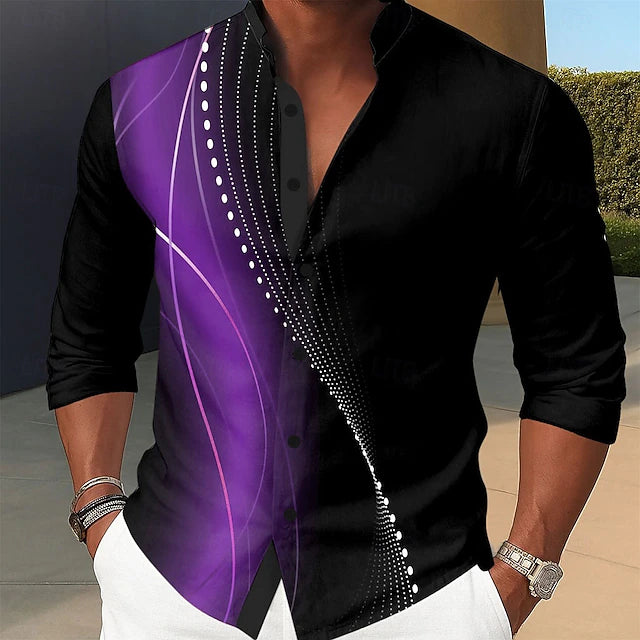 WaveVibe – Geometric Gradient Shirt