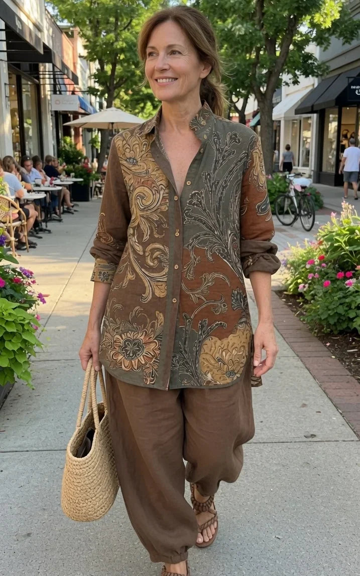 BohoCrest – Vintage Printed Two-Piece Set