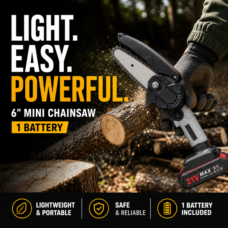 TimberX – Portable Cordless Mini Chainsaw