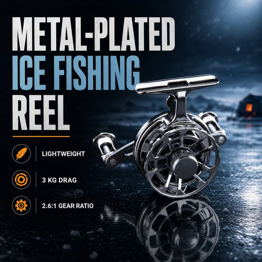FrostVanta – Compact Metal-Plated Ice Fishing Reel