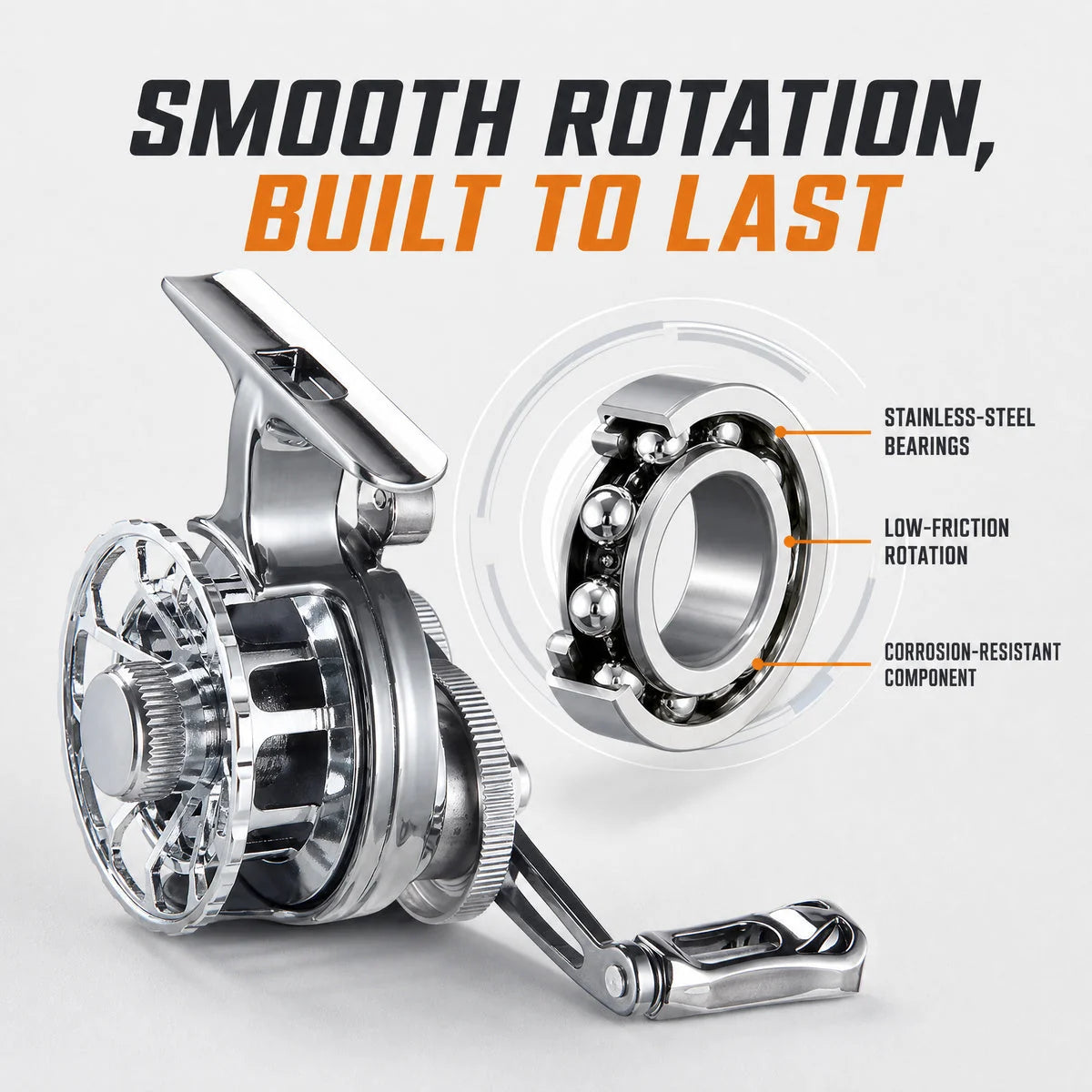 FrostVanta – Compact Metal-Plated Ice Fishing Reel