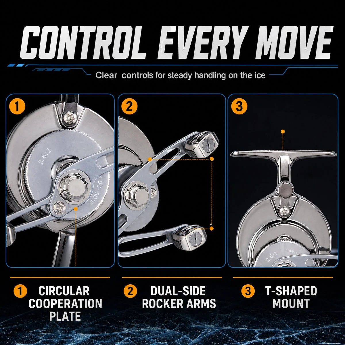 FrostVanta – Compact Metal-Plated Ice Fishing Reel