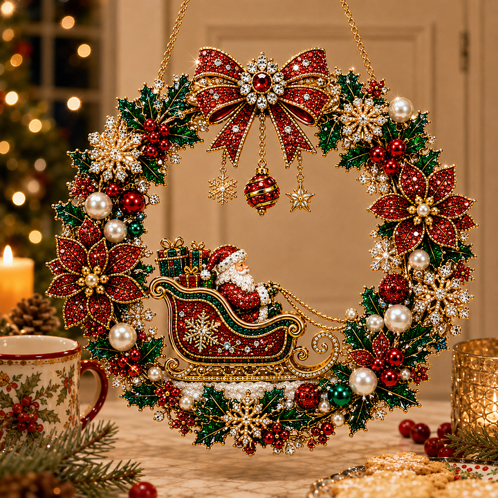 WinterGems – Christmas Diamond Art Wreath Pendant