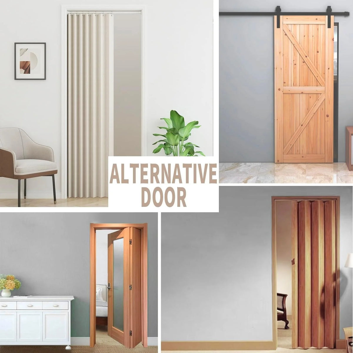 EleganceFold – Faux-Linen Pleated Door Partition