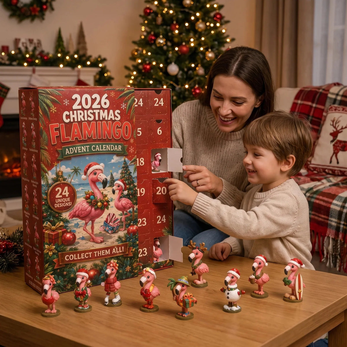 FlamingoFlock – 24-Day Holiday Figurine Advent Calendar