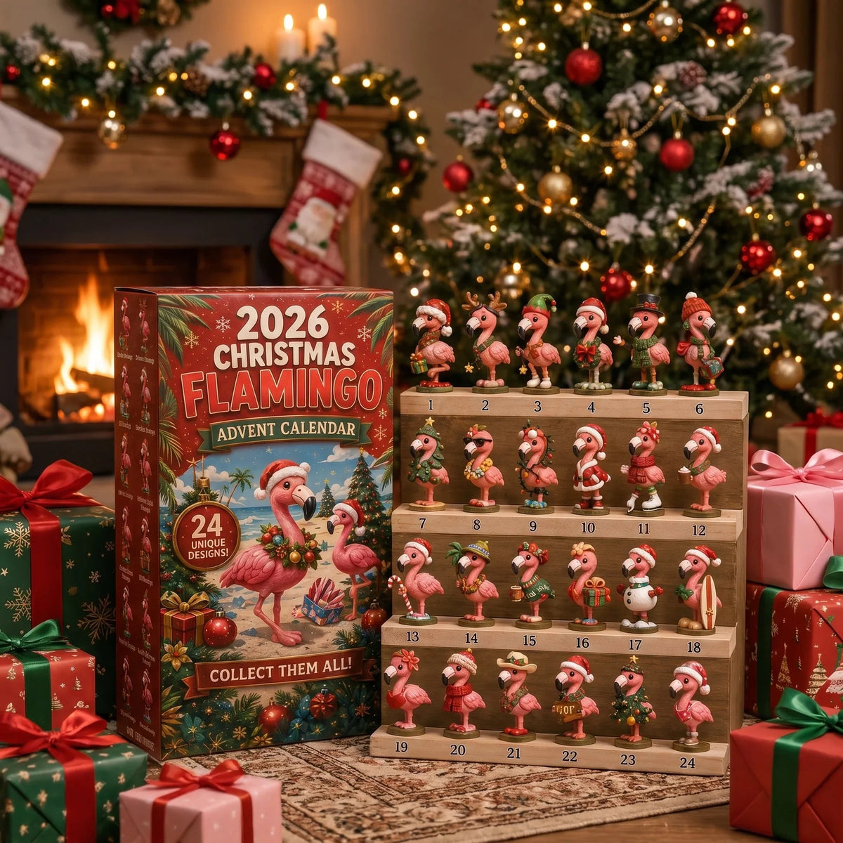 FlamingoFlock – 24-Day Holiday Figurine Advent Calendar
