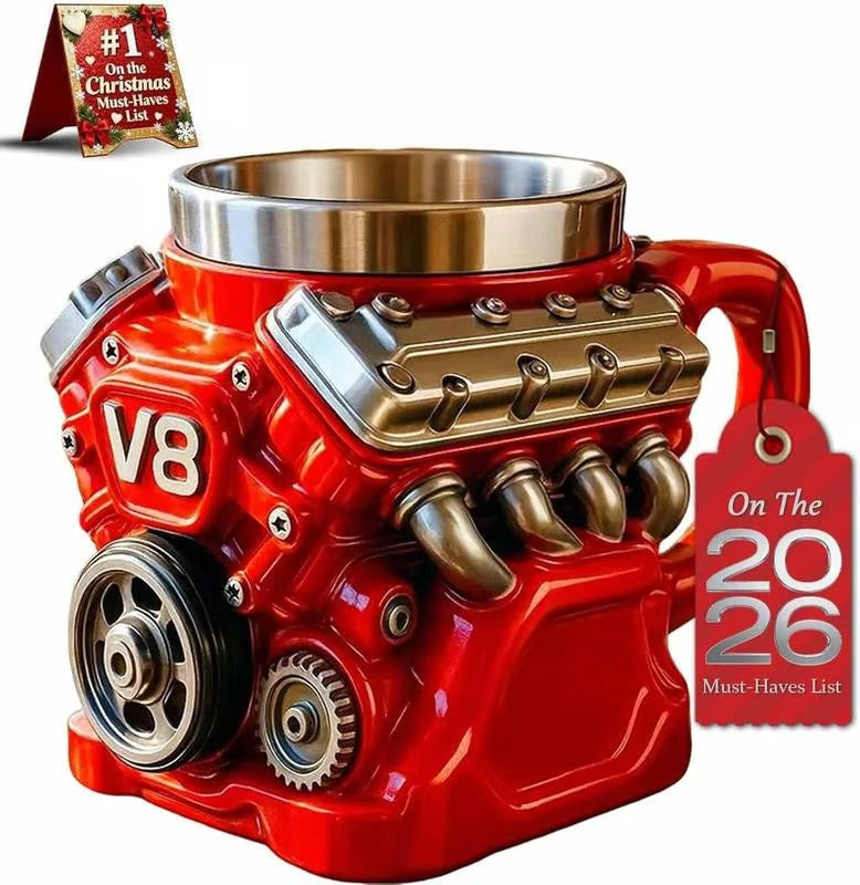 ⚡Ultimate V8 Engine Stainless Steel 3D Mug & A Gearhead's Dream✨