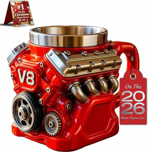 ⚡Ultimate V8 Engine Stainless Steel 3D Mug & A Gearhead's Dream✨