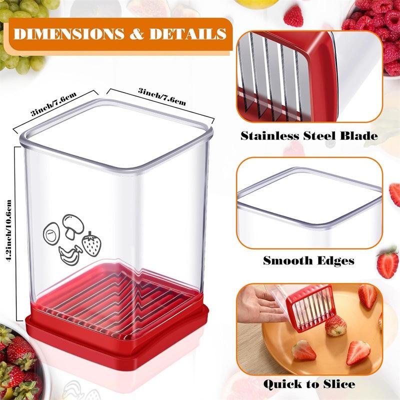 QuickSlice Fruit & Vegetable Cup Slicer with Push Plate Kitchen Cutter