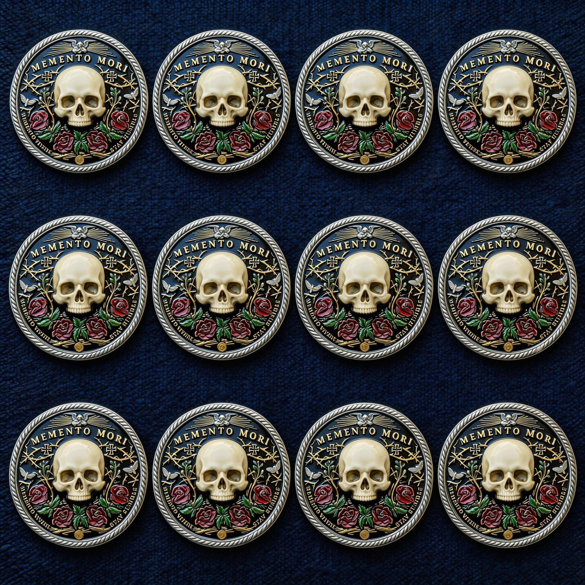 🌹💀Memento Mori Reflection 💎3D Carving Collector-Grade Coin