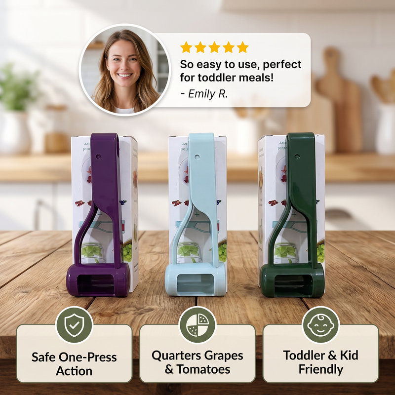 SnackEase – One-Press Fruit Cutting Tool
