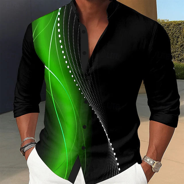 WaveVibe – Geometric Gradient Shirt