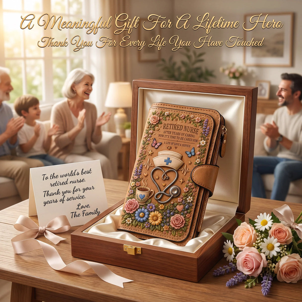 HealingBloom – Floral Retirement Gift Wallet