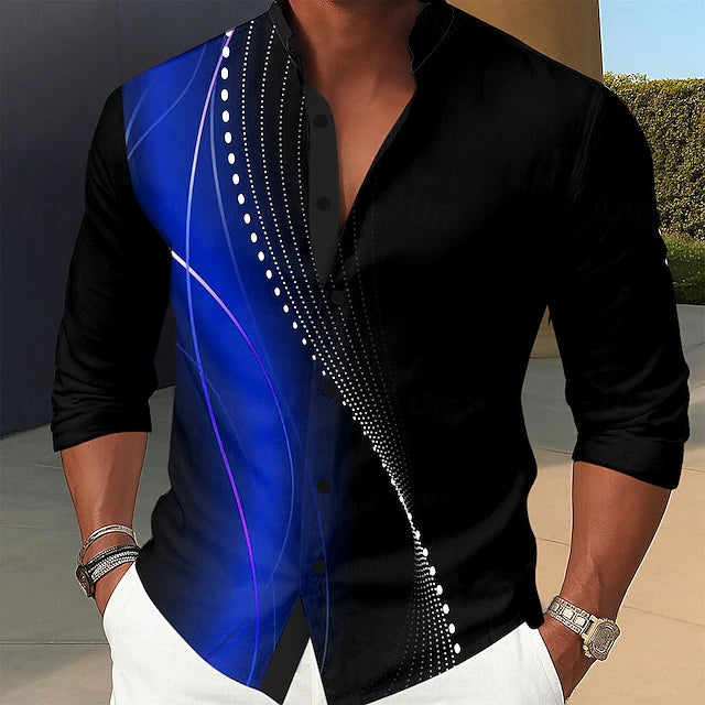 WaveVibe – Geometric Gradient Shirt