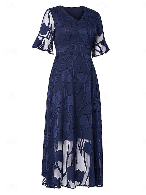 Lunessa | V-Neck Evening Maxi Dress