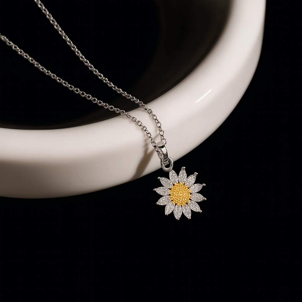 Sparkly Roses Sunflower Box & Necklace