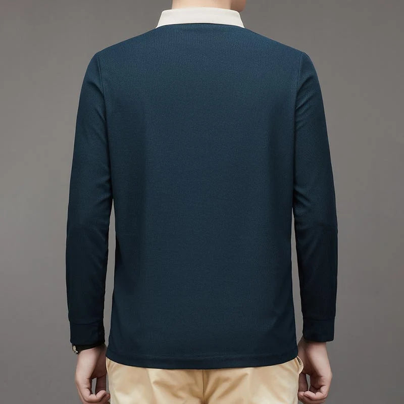 EliteWear – Men’s Modern Lapel Collar T-Shirt