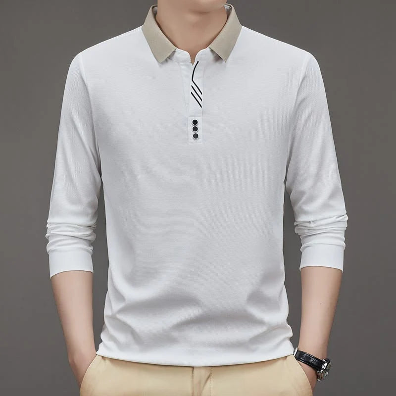 EliteWear – Men’s Modern Lapel Collar T-Shirt