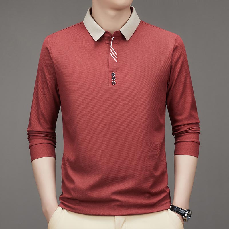 EliteWear – Men’s Modern Lapel Collar T-Shirt