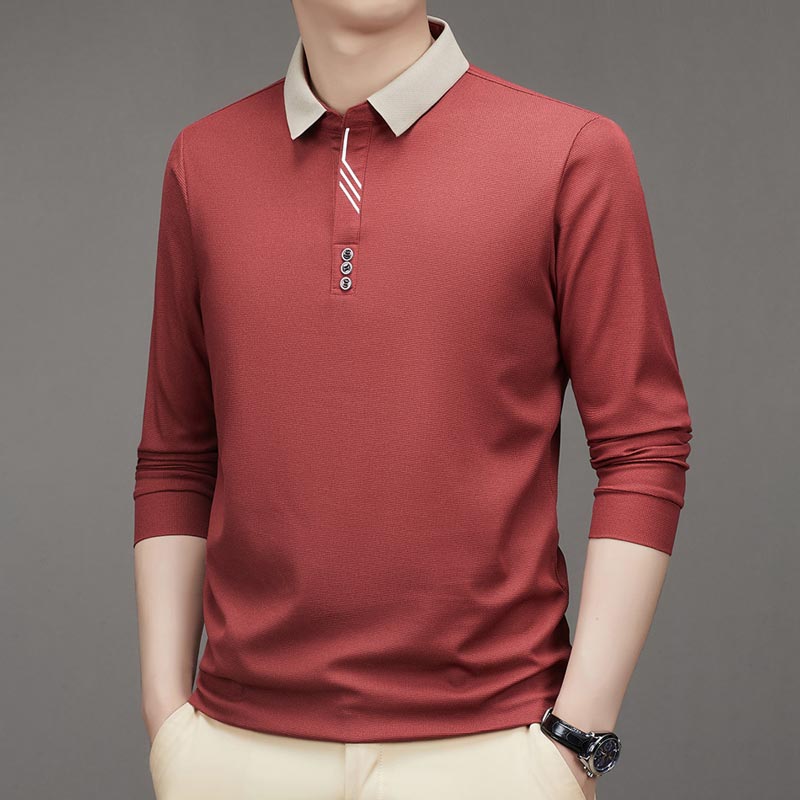 EliteWear – Men’s Modern Lapel Collar T-Shirt