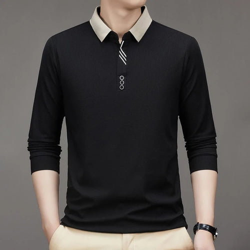EliteWear – Men’s Modern Lapel Collar T-Shirt