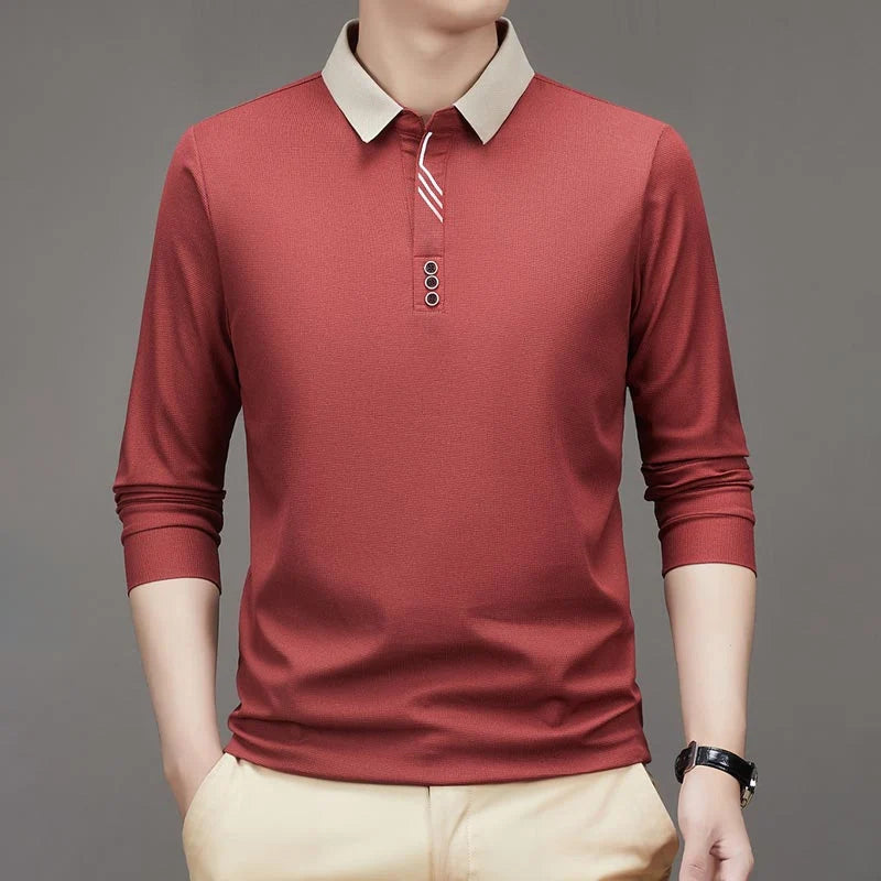 EliteWear – Men’s Modern Lapel Collar T-Shirt