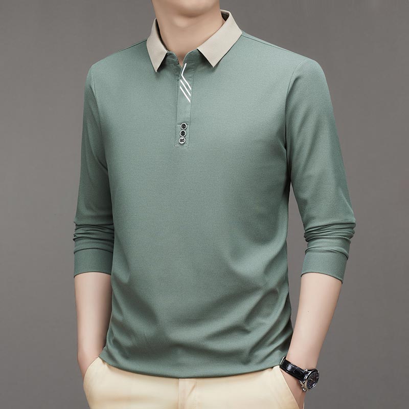 EliteWear – Men’s Modern Lapel Collar T-Shirt