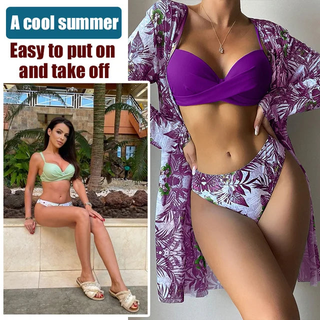 SunSculpt – Elegant Split Beachwear Bikini Set