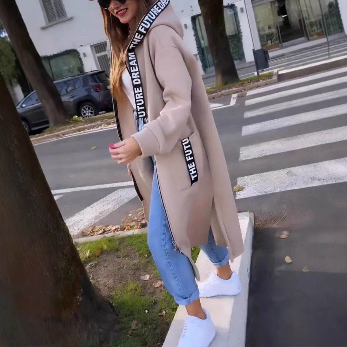 Velmora – Women’s Oversized Hooded Sweatshirt Coat