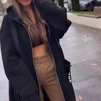 Velmora – Women’s Oversized Hooded Sweatshirt Coat