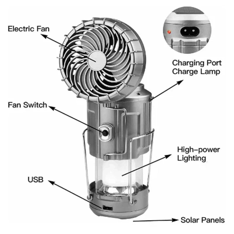 CampBreeze – Solar Camping Lantern & Cooling Fan
