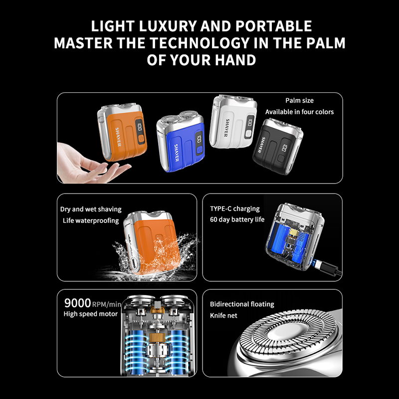 SmoothEdge – Compact Rotary Electric Shaver for Men