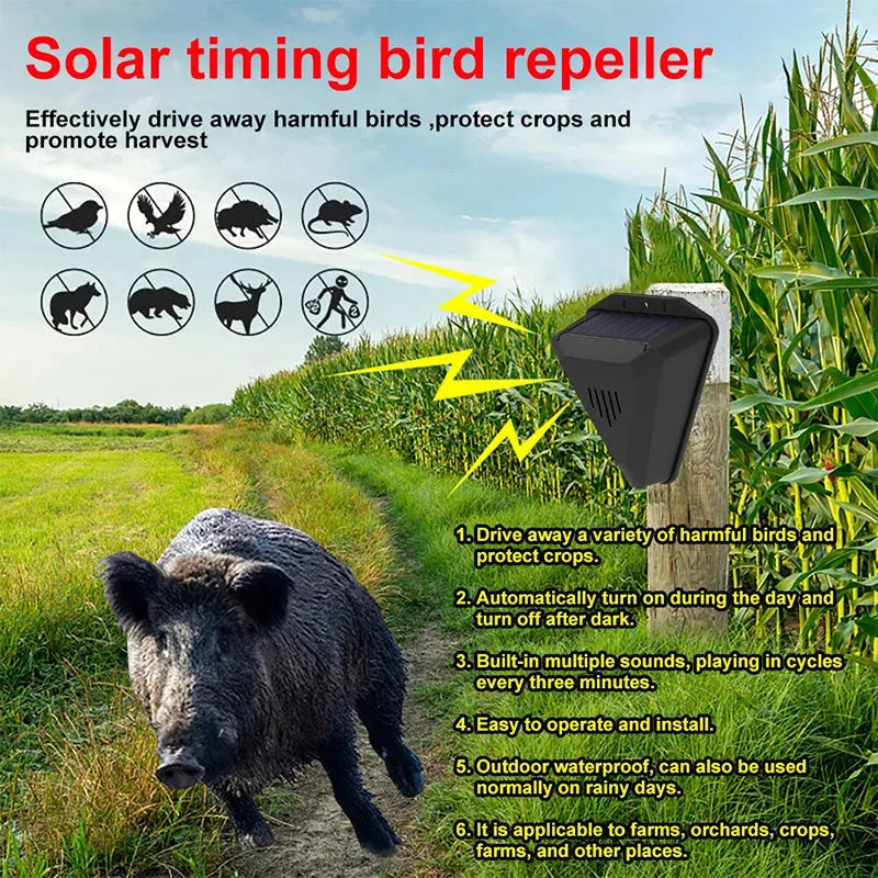 BirdBarrier – Waterproof Solar Sound Deterrent