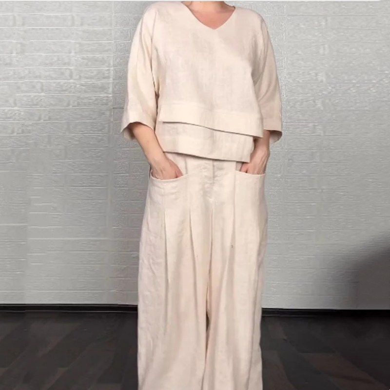 LinaEase – Cotton Linen Two Piece Set