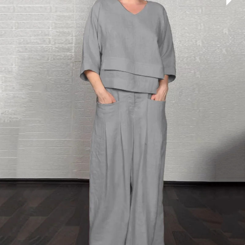 LinaEase – Cotton Linen Two Piece Set