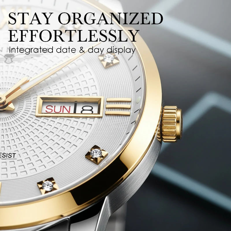 PrestigeHour – Men's Classic Waterproof Wristwatch