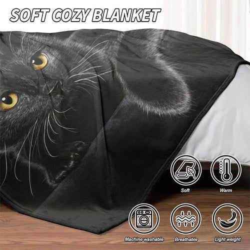 NightWhisker – Black Cat Decorative Blanket
