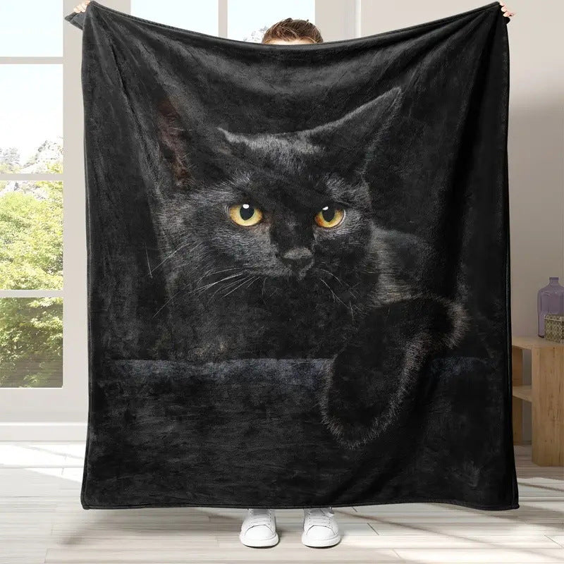 NightWhisker – Black Cat Decorative Blanket