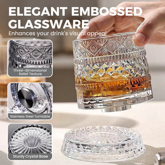 WhiskeyWhirl – 360° Rotating Drinking Glass