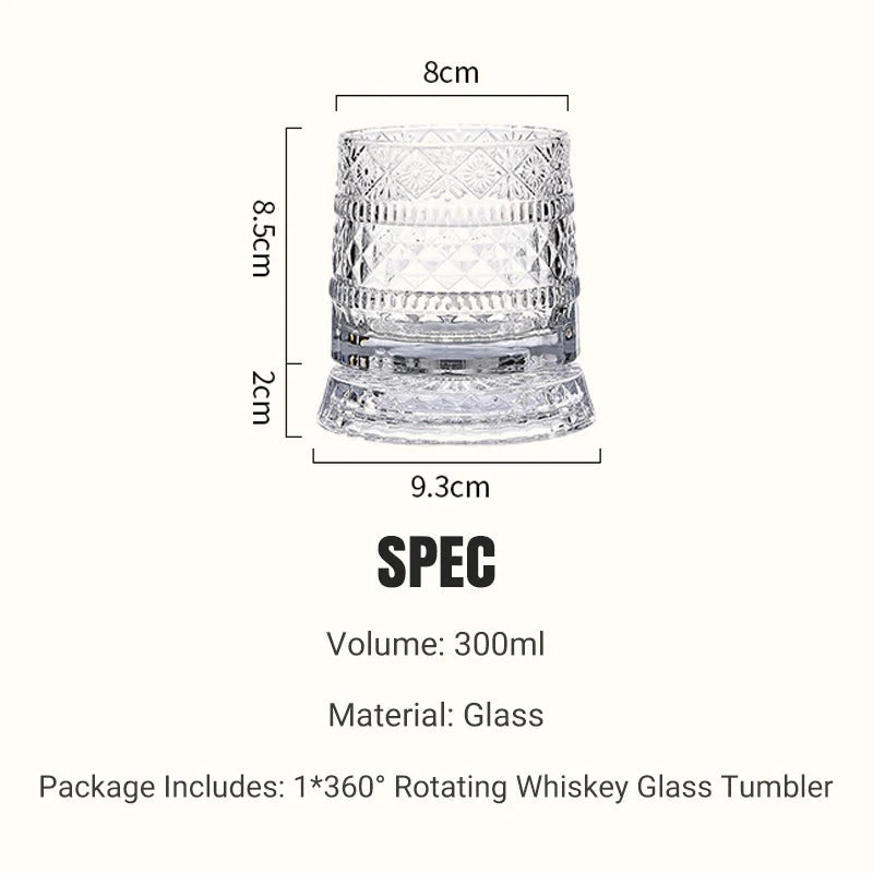 WhiskeyWhirl – 360° Rotating Drinking Glass