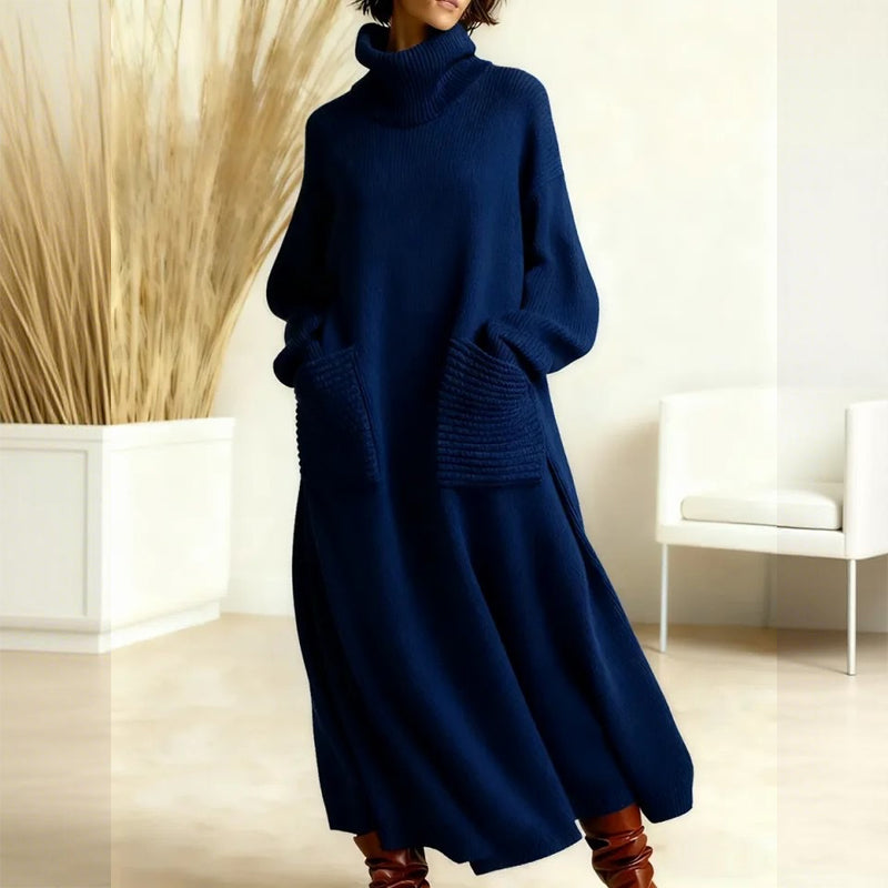 Evelina – Women's Ankle-Length Winter Knit Dress