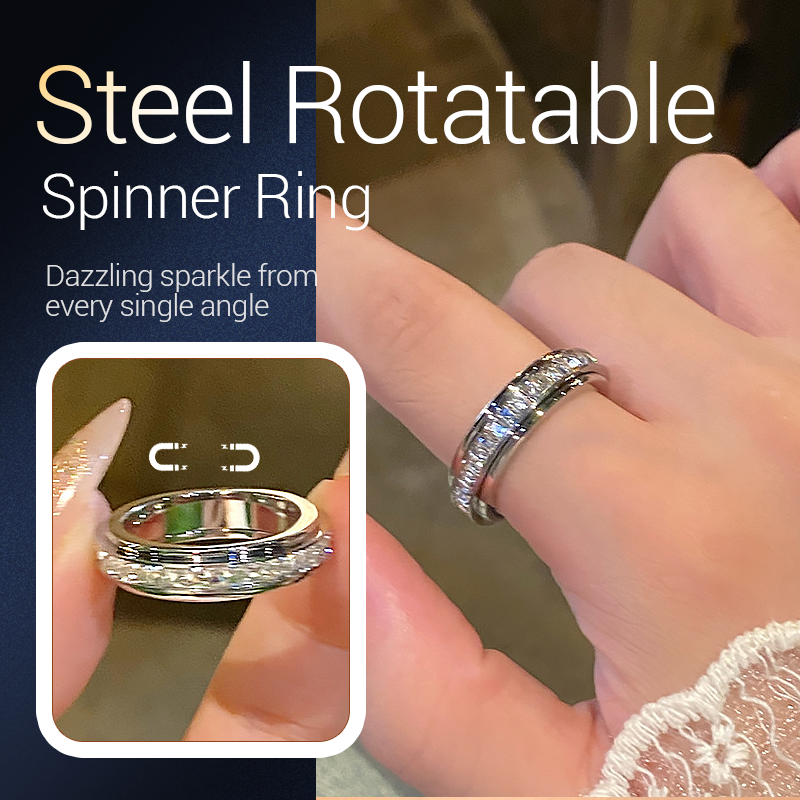 SpinLuxe – Titanium Spinner Ring with Zirconia