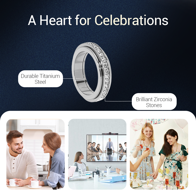 SpinLuxe – Titanium Spinner Ring with Zirconia
