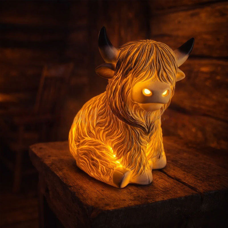 RusticCharm – Highland Cow Ambient Lamp