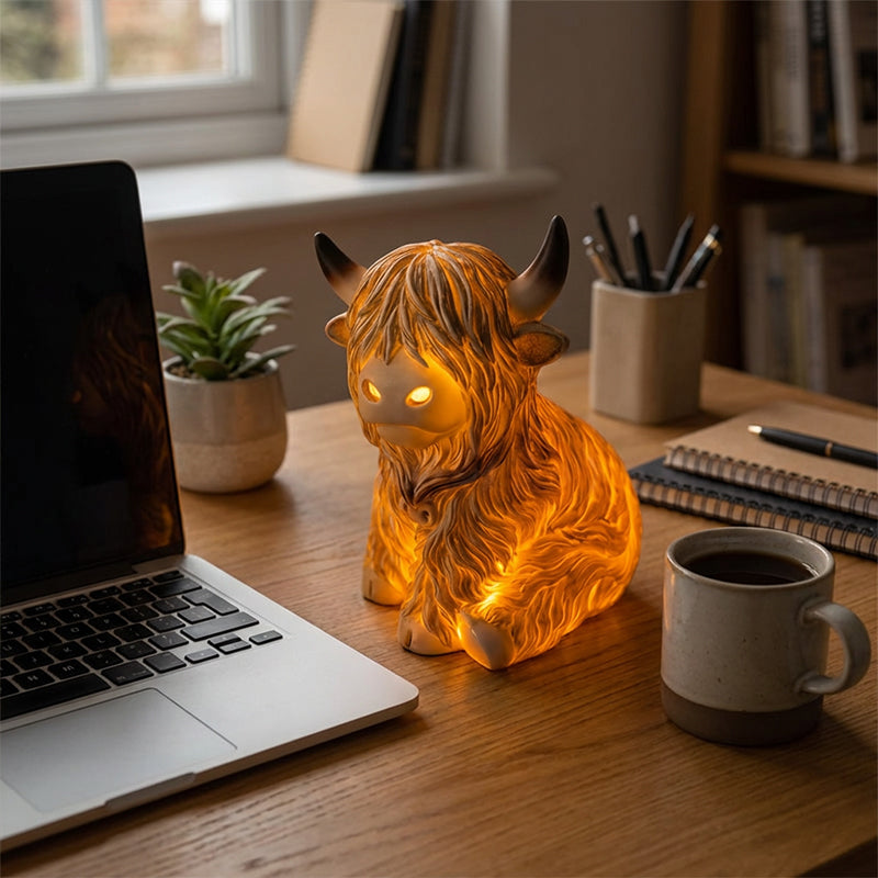 RusticCharm – Highland Cow Ambient Lamp