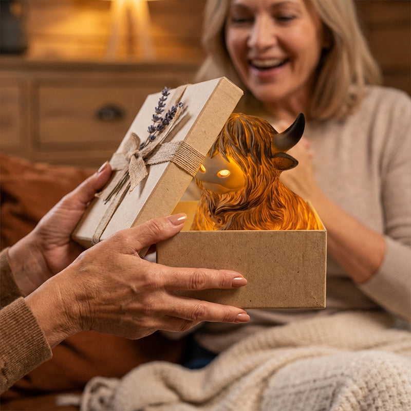 RusticCharm – Highland Cow Ambient Lamp