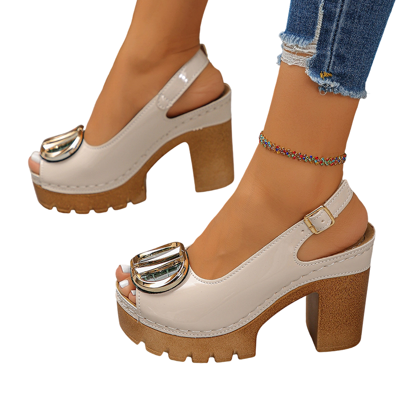 GraceWalk – Stylish Peep Toe Slingback Heels