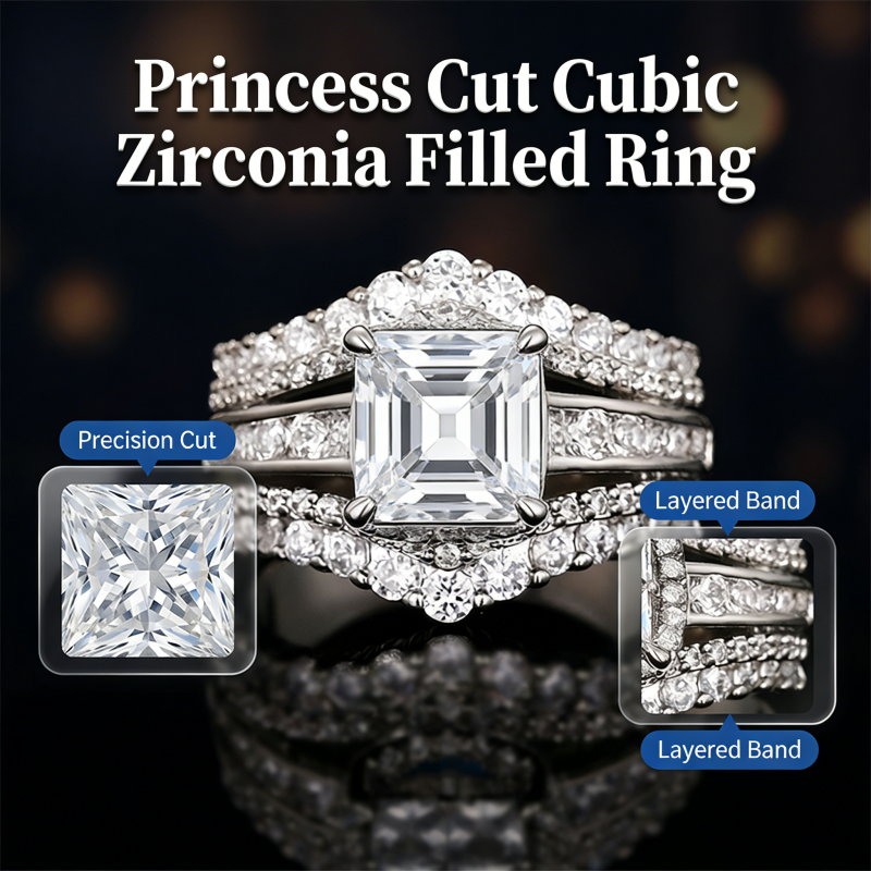 EverShine – Princess Cut Sparkling Zirconia Ring